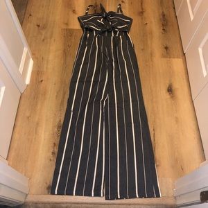 Nordstrom Socialite blue and white striped jumpsuit size S